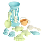 Wheat-straw hybrid beach water wheel set, combining fun with learning about movement and physics.